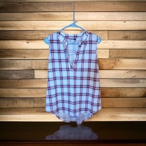 Discreet Plaid Tank Top Sz Large